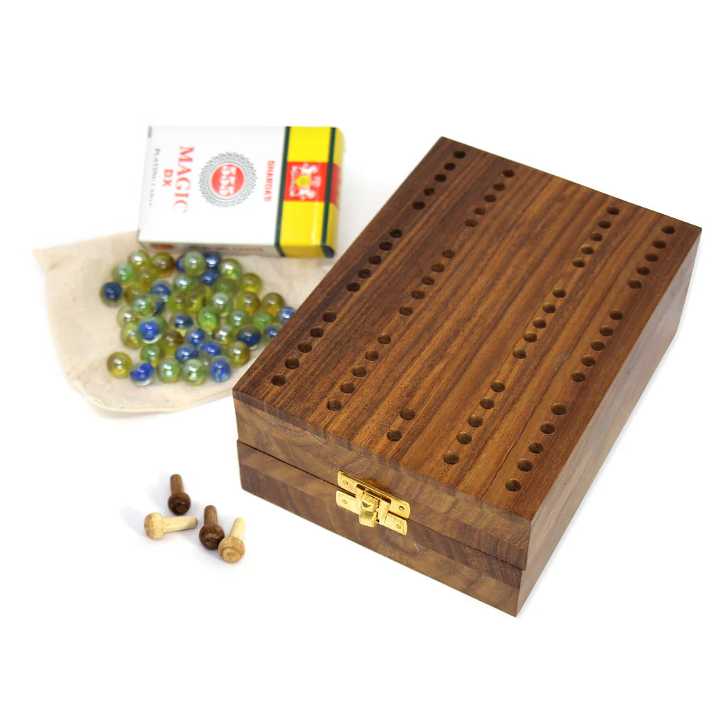 Handmade Mancala Cribbage Combo Game