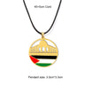 Enameled Palestine Flag Map Chain Necklace Stainless Steel 18K Gold Plated-20