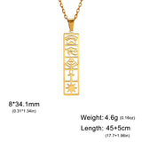 Eye of Horus Ankh Cross Necklace Egyptian Cartouche Hieroglyph Stainless Steel Pendant -8