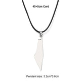 Enameled Palestine Flag Map Chain Necklace Stainless Steel 18K Gold Plated-34