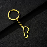 Enameled Lebanon Flag Map Charm Keychain Stainless Steel 18K Gold Plated Key Chain-15