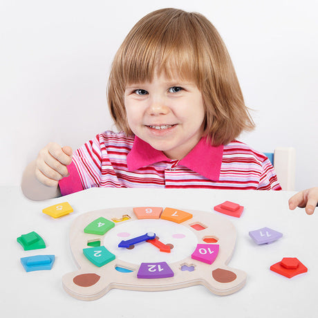 Bear Puzzle Wooden Clock Toy-1