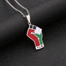 Enameled Palestine Flag Map Chain Necklace Stainless Steel 18K Gold Plated-10