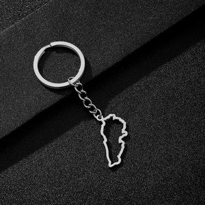 Enameled Lebanon Flag Map Charm Keychain Stainless Steel 18K Gold Plated Key Chain-14