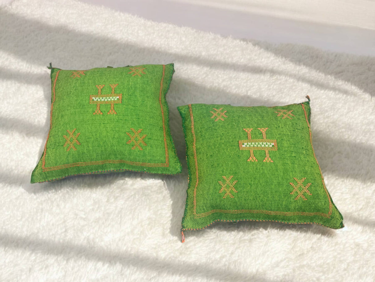 Cactus Silk Pillow, Handmade Lumbar Cushion, Moroccan Sabra Decorative Pillow for Home-3