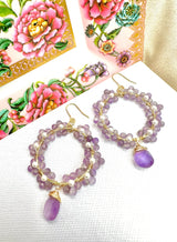 Handcrafted Flower Amethyst Earrings KE027-2