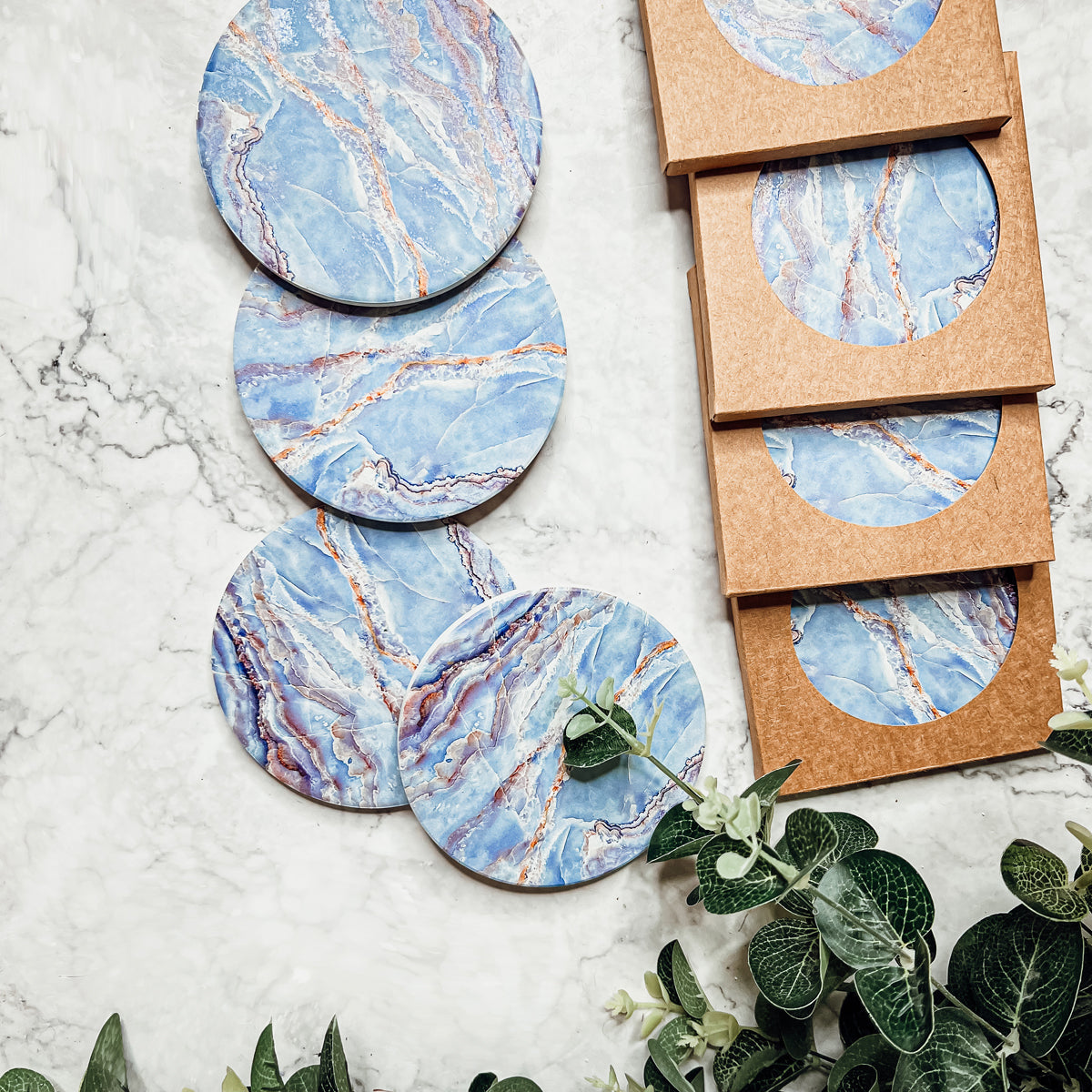 Marble Blue Coasters-16