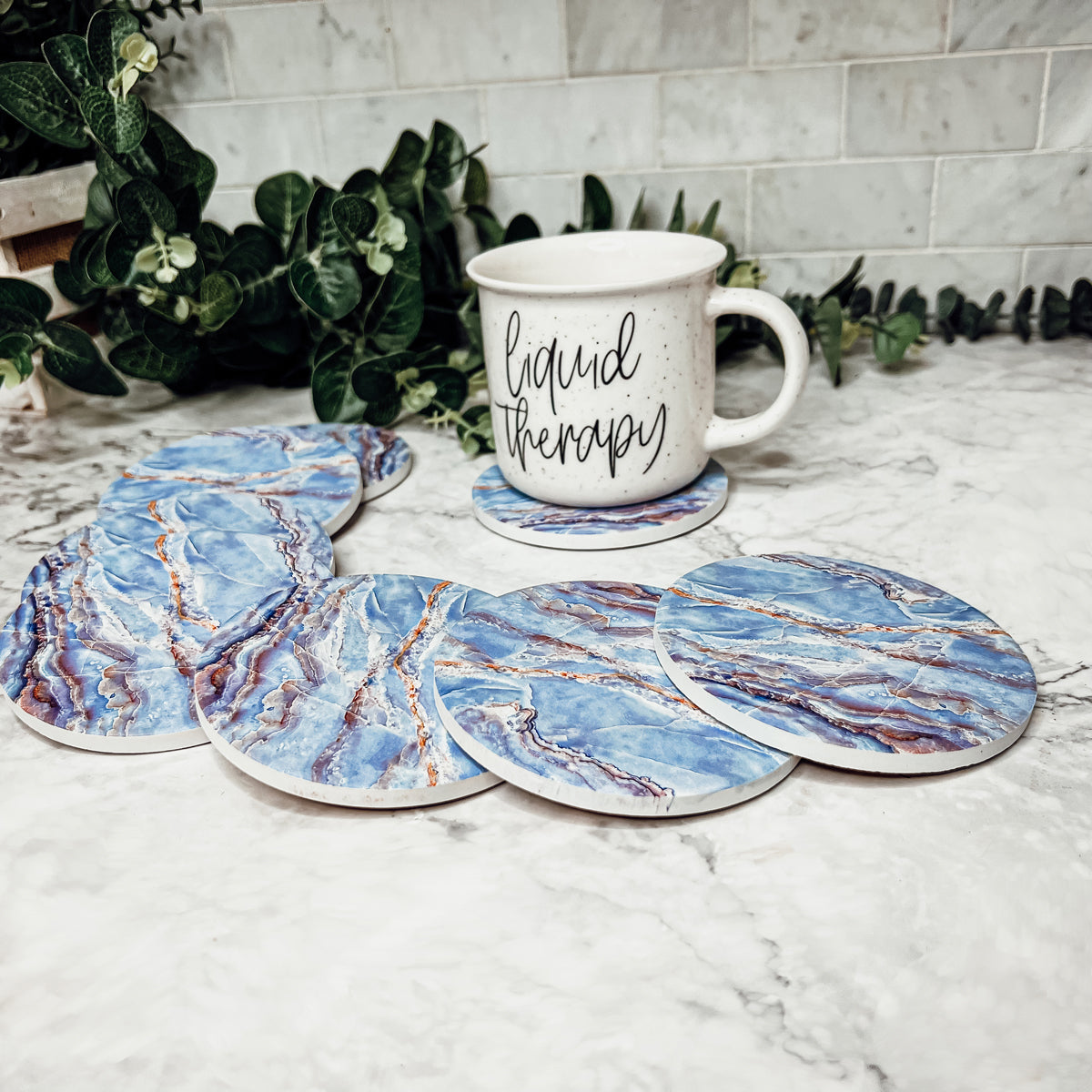 Marble Blue Coasters-10