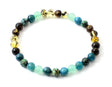 Amber Green Stretch Bracelet With Aventurine, Apatite and African Turquoise-0