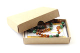 Amber Cognac Unpolished, Jade and Quartz Necklace-1