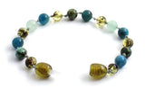 Amber Green Anklet Bracelet With Apatite, Turquoise and Aventurine-3