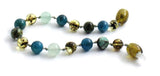 Amber Green Anklet Bracelet With Apatite, Turquoise and Aventurine-2