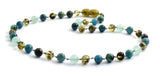 Amber Green Polished, Apatite, Aventurine and Turquoise Necklace-4