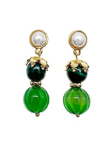 Malachite With Jade Dangle Earrings JE040-0