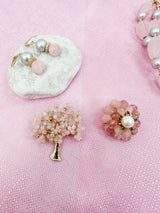 Flower Shaped Rose Quartz Brooch LP002-4