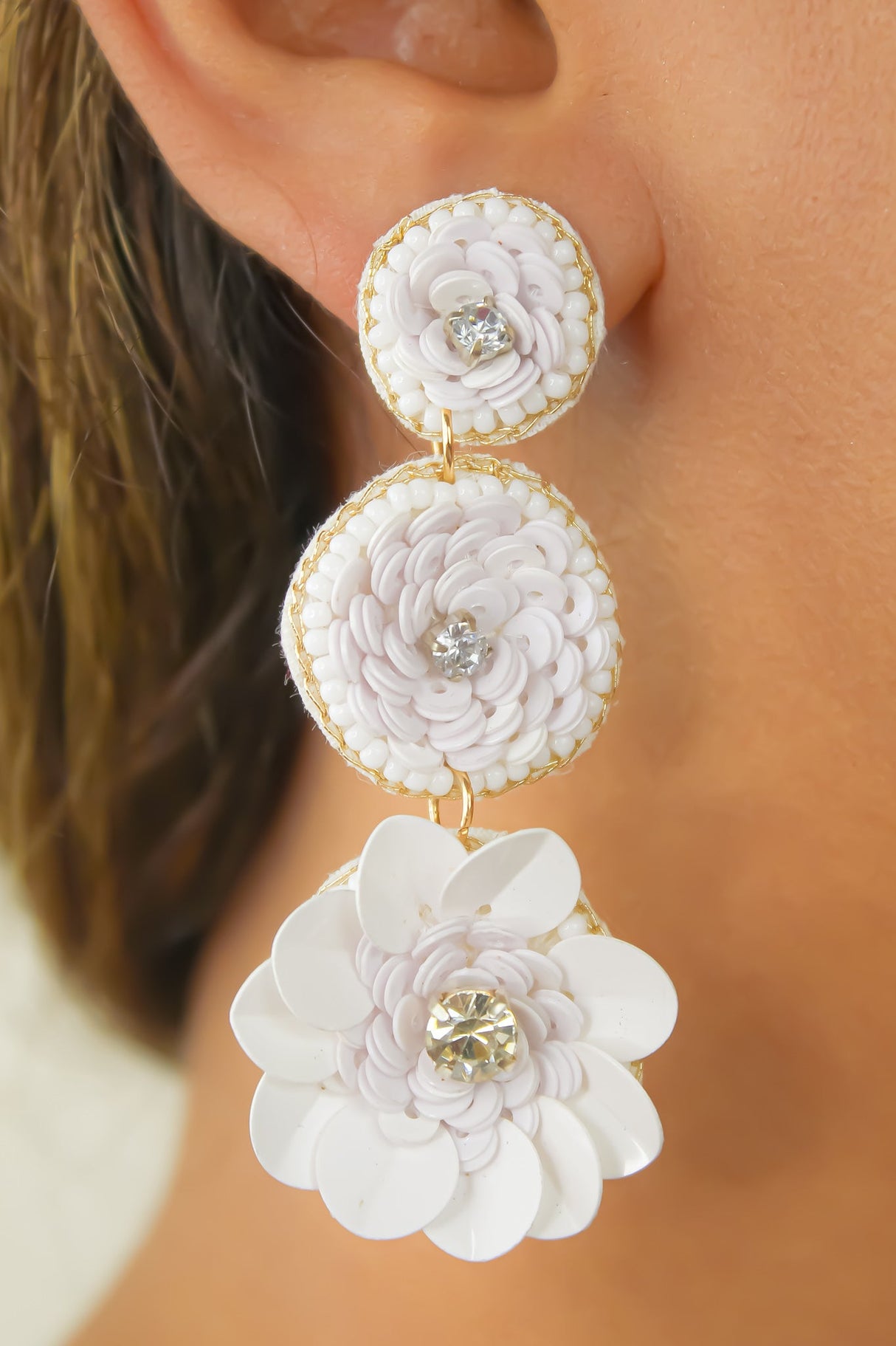 Niquero White Earrings by Bombay Sunset-1