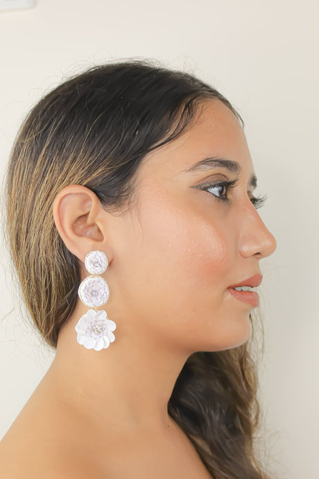 Niquero White Earrings by Bombay Sunset-2