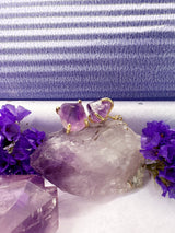 Amethyst Stone Stud Earrings LE013-4