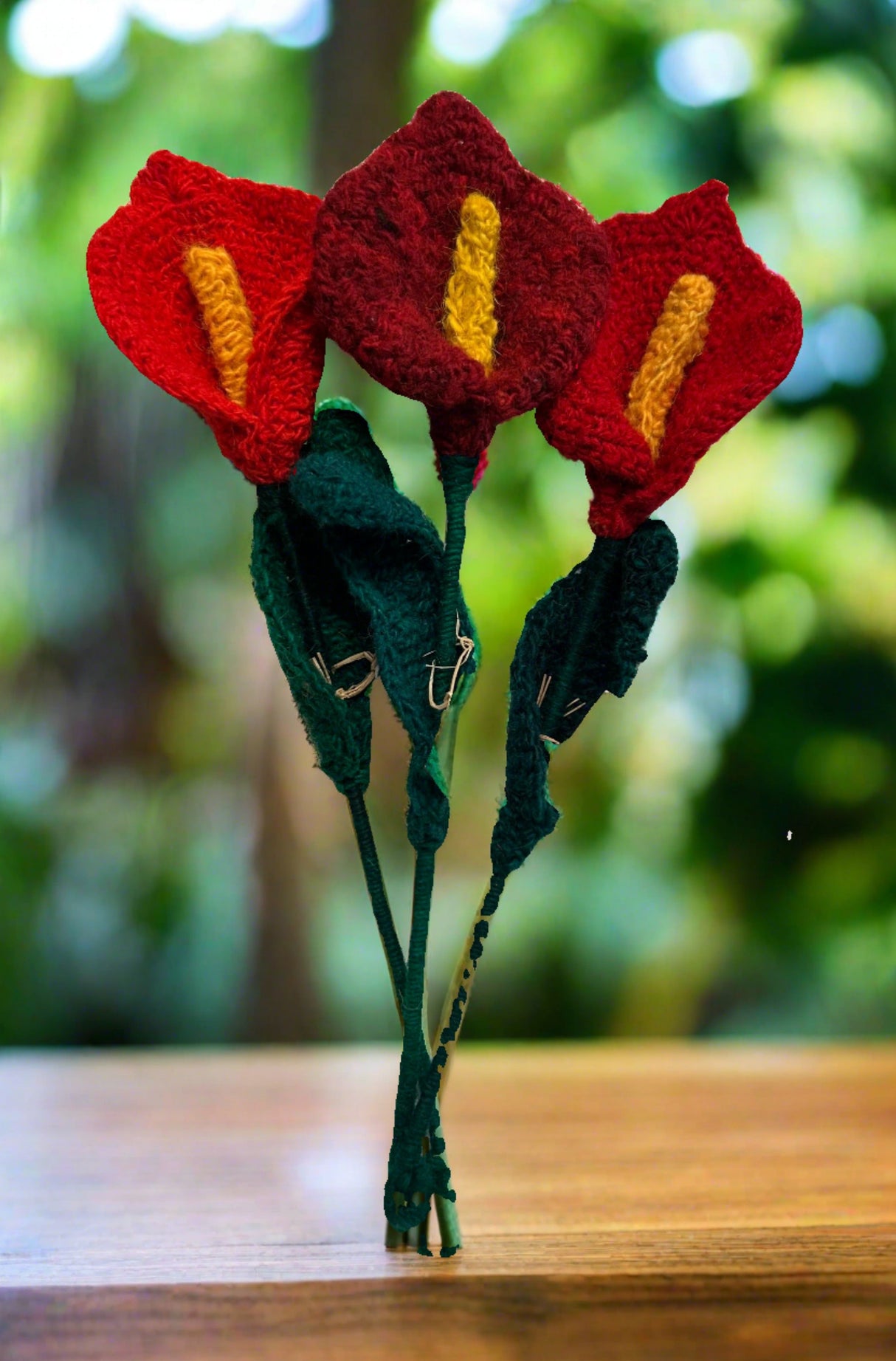 Handmade Fair Trade Wool Calla Lily – Eco-Friendly, Crocheted, Unique Floral Decoration