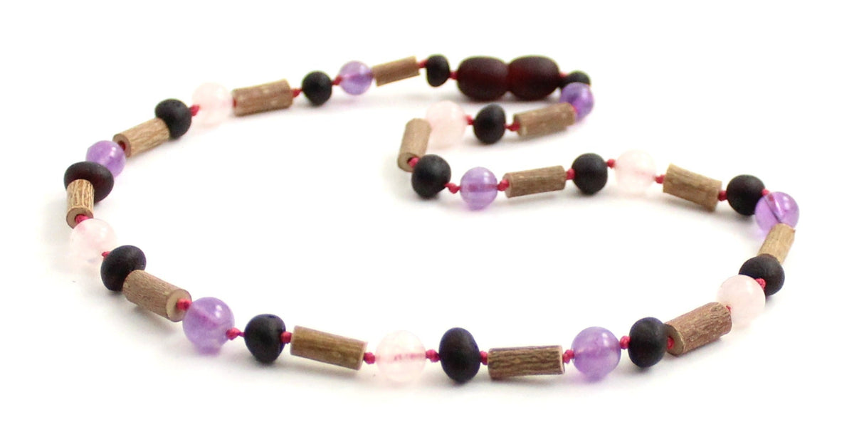 Necklace with Hazelwood, Amber Cherry and Gemstones-3