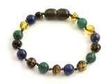 Amber, African Jade and Lapis Lazuli Bracelet-0