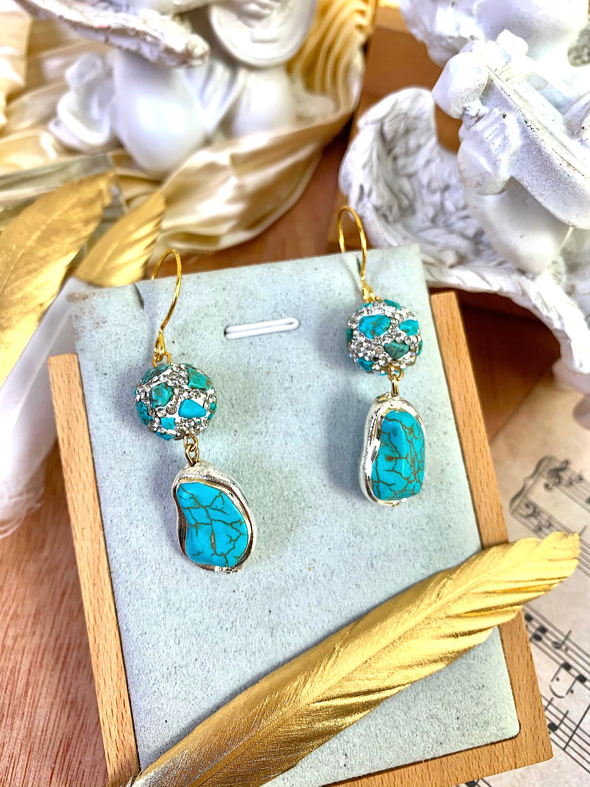 Turquoise Dangles Earrings EE010-3