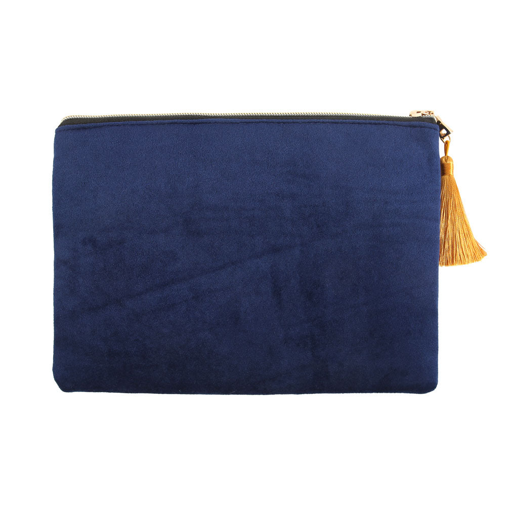 All Seeing Eye Evil Eye Blue Velvet Make Up Bag