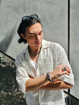 Black And White Dzi Agate Bracelet MEB08-3