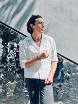 Black And White Dzi Agate Chunky Bracelet MEB07-3