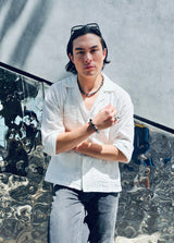 Black And White Dzi Agate Chunky Bracelet MEB07-4