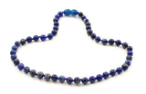 Lapis Lazuli Gemstone Blue Knotted Necklace-2