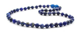 Lapis Lazuli Gemstone Blue Knotted Necklace-3