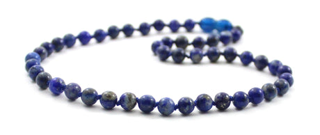 Lapis Lazuli Gemstone Blue Knotted Necklace-3