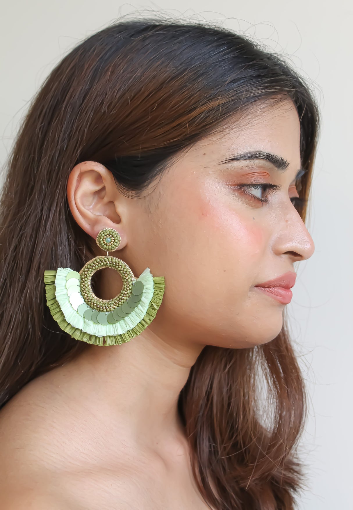 Anzio Khaki Earrings by Bombay Sunset-2