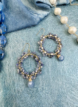 Blue Sodalite Dangle Earrings KE009-4