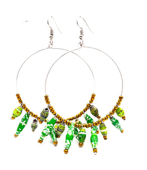 Ugandan Paper Bead Hoop Earrings