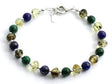 Amber Green Polished Bracelet With Silver, Jade and Lapis Lazuli-0