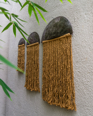 Metal and Macrame Wall Art Set