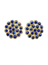 Simple Round Lapis Stud Earrings KE008-0