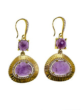 Amethyst Teardrop Dangle Earrings KE028-0