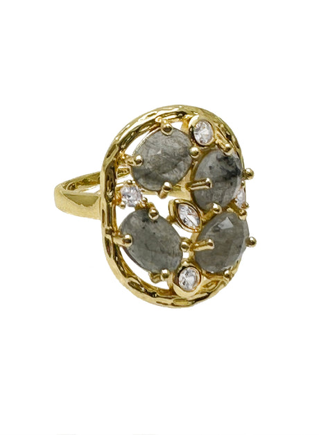 Labradorite Setting Statement Ring KR007-0