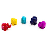 Soapstone Tiny Elephants - Assorted Pack of 5 Colors