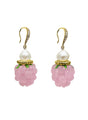 Pink Raspberry With Freshwater Pearls Earrings LE006-0