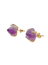 Amethyst Stone Stud Earrings LE013-0