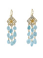 Bohemian Aquamarine Beaded Tassel Earrings LE017-0