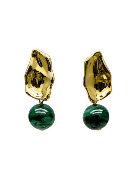 Minimalist Malachite Dangle Earrings LE029-0