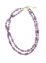 Double Layers Purple Gemstone Necklace LN018-0