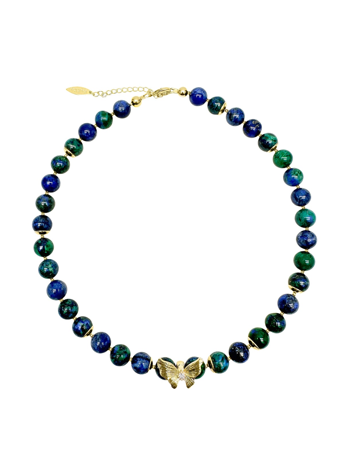 Phoenix Lapis with Butterfly Pendant Necklace LN043-0