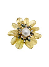 Prosperity Citrine Beads Flower Brooch LP005-0