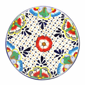 Dinner Plates 11.8in - Dots and Flowers, Set of Two